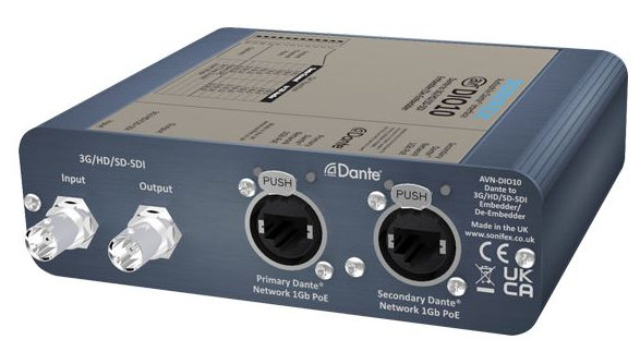 AVN-DIO10 Dante to 3G/HD/SD-SDI Embedder/De-Embedder