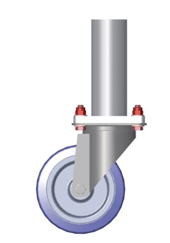 Pied à roulette pour praticable - hauteur 25cm