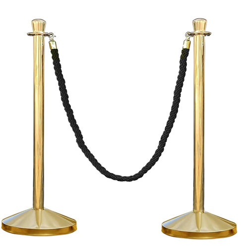 Lot potelets chromes + cordes noires – Image 2